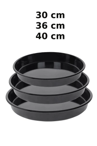 3 Adet 30-36-40 Cm Emaye Yuvarlak Fırın Tepsisi Seti